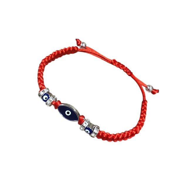 Evil Eye Red String Adjustable Bracelet.Pulsera Ojito Buena Suerte -Protección - Picture 1 of 6